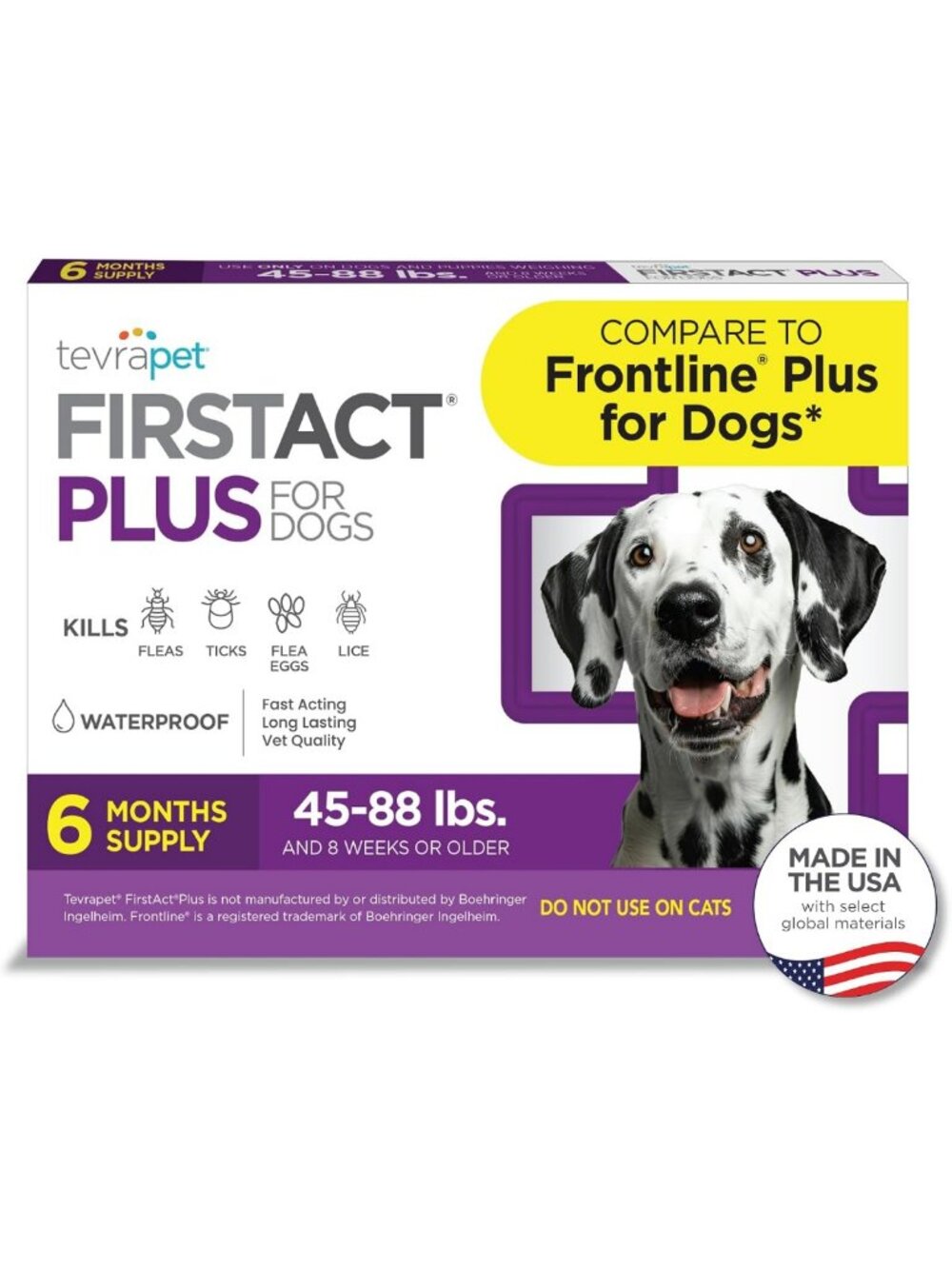 Effective Flea Treatment for Large Dogs 45-88 lbs, 6 Doses, Tick Prevention